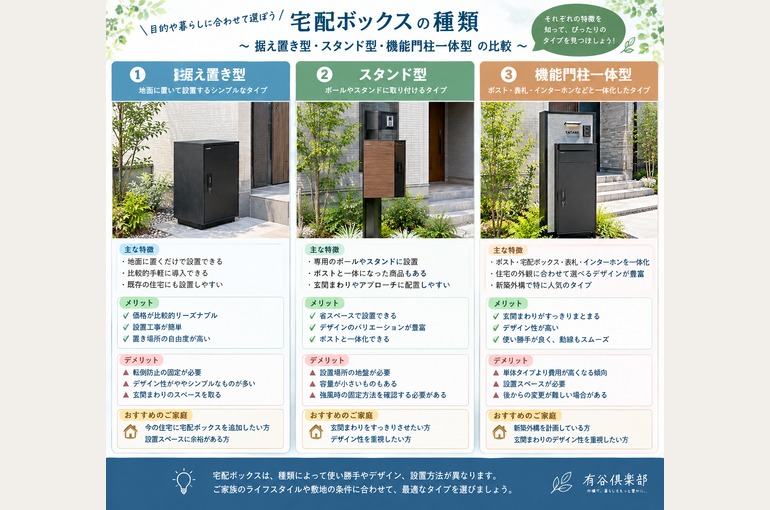 宅配ボックス3タイプ比較ガイド
